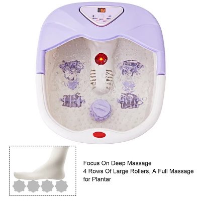 Costway Foot Spa Bath Massager LCD Display Temperature Control Heat Infrared Bubbles Purple - Image 5