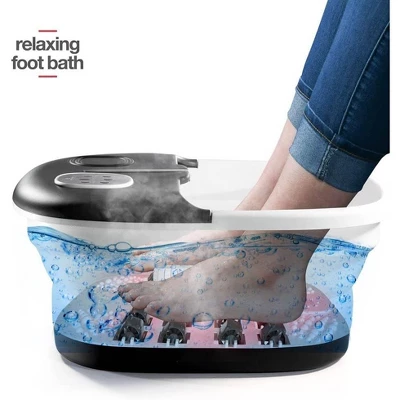 Foot Spa Massager Collapsible Option - Includes Remote Control, Pumice Stone, Heat Option, Bubbles, Jets And Vibration Button - MedicalKinUsa