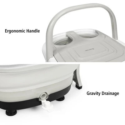 Costway Bath Foot Spa Massager W/ Bubble Red Light Timer Heat Gray - Image 6